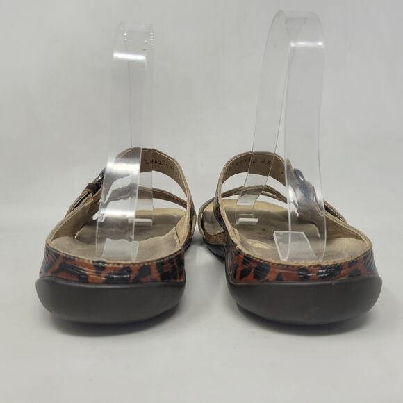 Mephisto Sandals Womens EU37 US7 Leopard Print Leather Slip On Comfort Walking - Picture 7 of 13